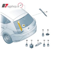 Verticale spoilerset achterklep Seat Leon 5F